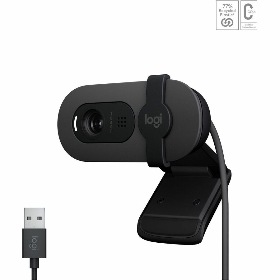 Logitech BRIO 100 Webcam - 2 Megapixel - 30 fps - Graphite - USB Type A Logitech BRIO 100 Webcam - 2 Megapixel - 30 fps - Graphite - USB Type A